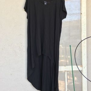 Black hi/low T-shirt top